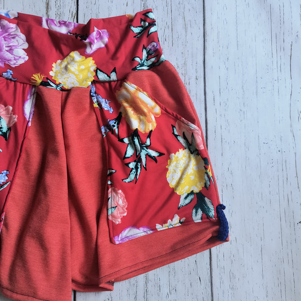 Orange/Red Floral- S/M