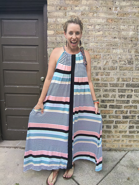 Tammy Dress- Multi Stripe