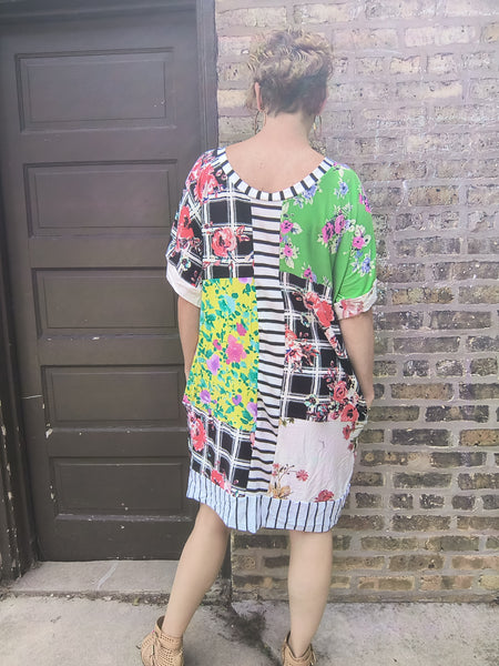 Tammy Dress- Florals/Stripes